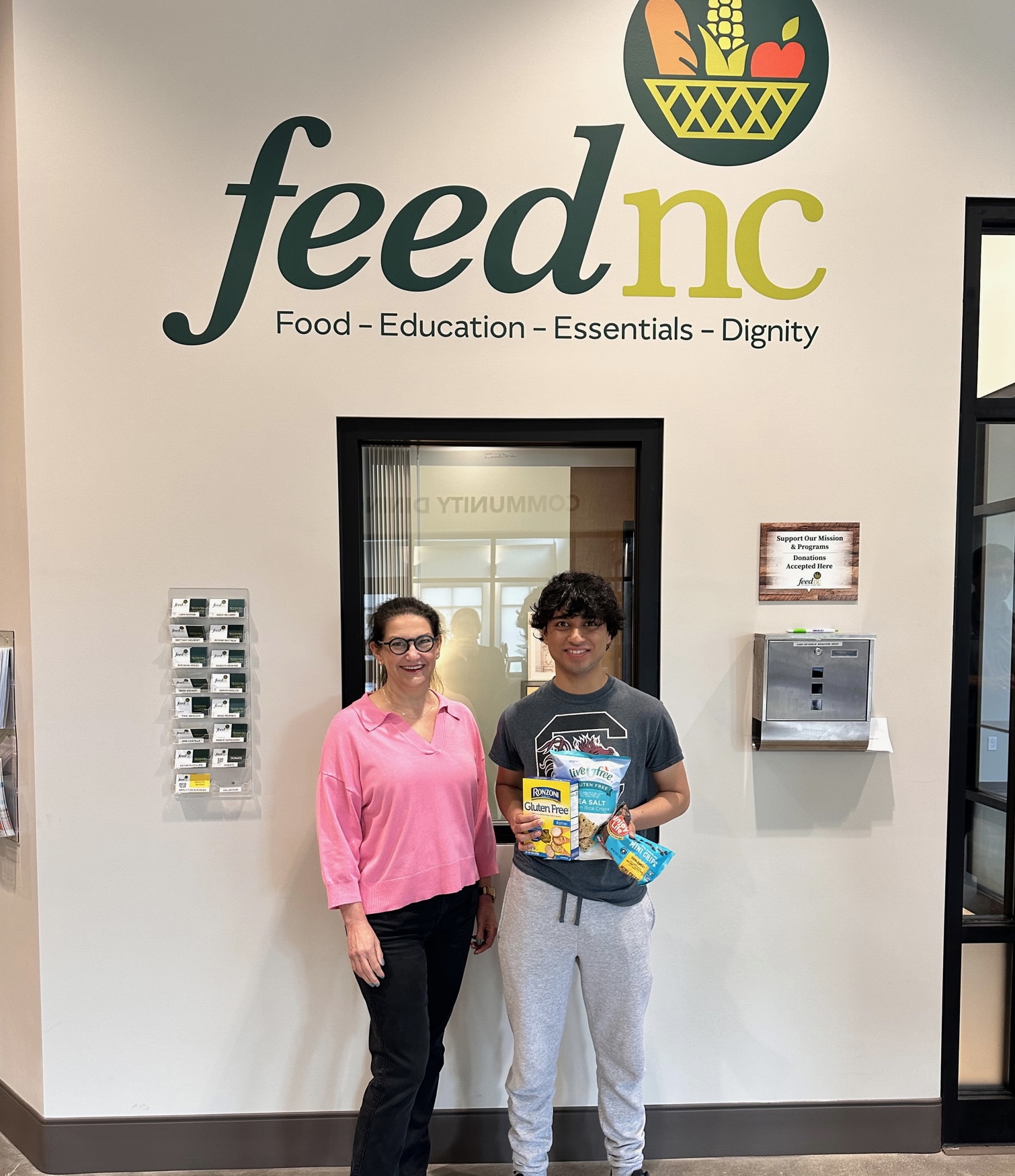 Food donation drop off at FeedNC after a FOODiversity outreach event for the food pantry members